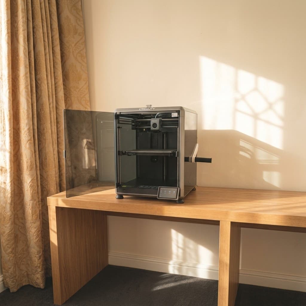 TwinForge 3D printer prepared on the workshop table